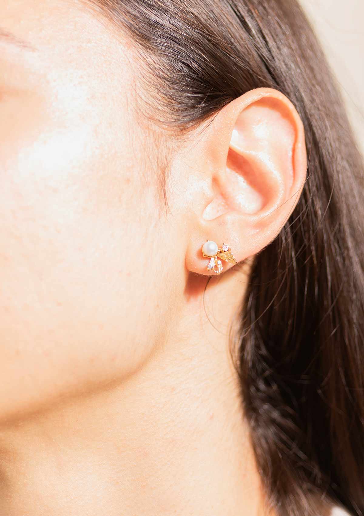 Venus folia øreringe - forgyldt